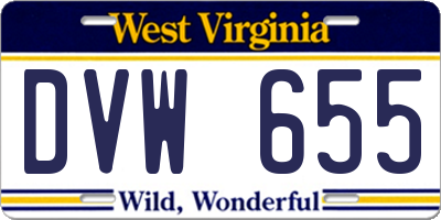 WV license plate DVW655