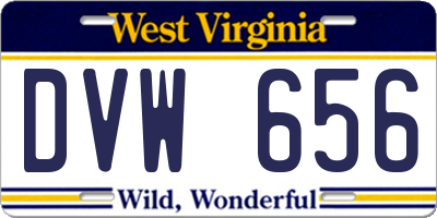 WV license plate DVW656