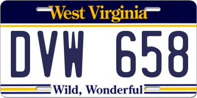 WV license plate DVW658