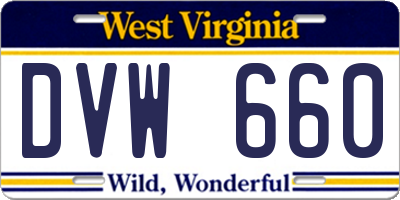 WV license plate DVW660