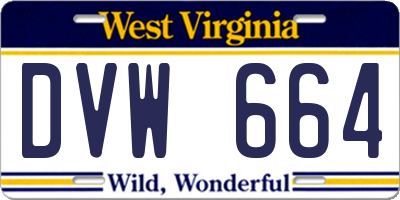 WV license plate DVW664