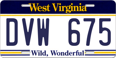 WV license plate DVW675