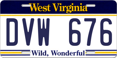 WV license plate DVW676