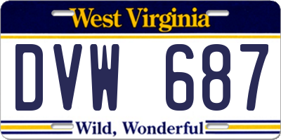 WV license plate DVW687