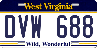 WV license plate DVW688