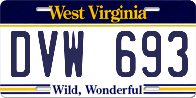 WV license plate DVW693