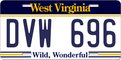WV license plate DVW696