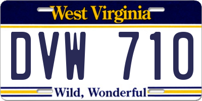 WV license plate DVW710