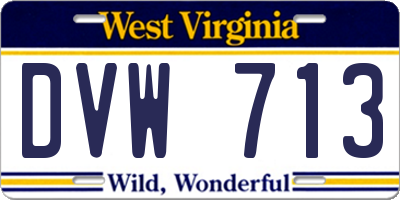 WV license plate DVW713