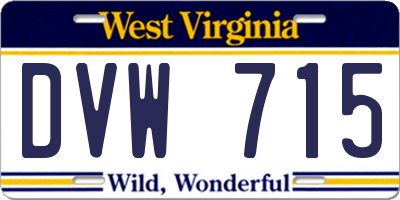 WV license plate DVW715