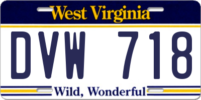 WV license plate DVW718