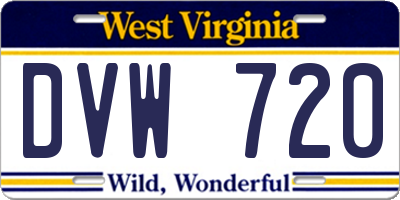WV license plate DVW720