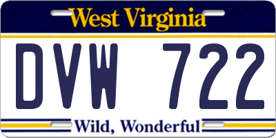 WV license plate DVW722