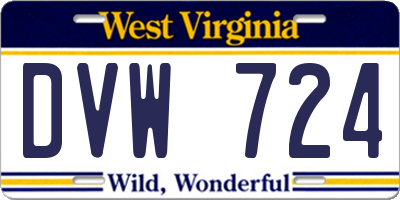 WV license plate DVW724