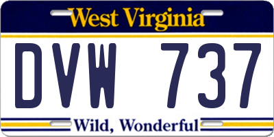 WV license plate DVW737