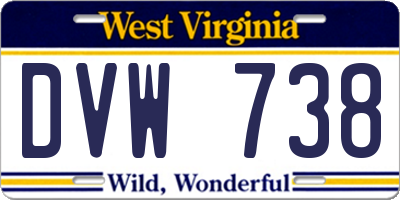 WV license plate DVW738