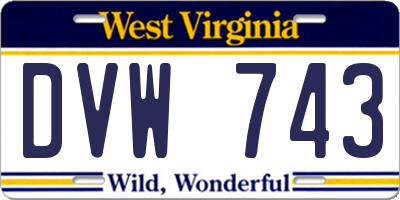 WV license plate DVW743