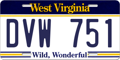 WV license plate DVW751