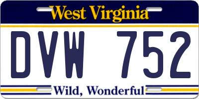 WV license plate DVW752
