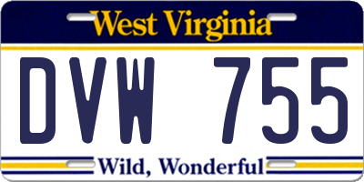 WV license plate DVW755