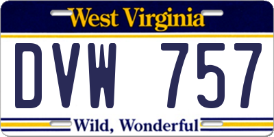 WV license plate DVW757