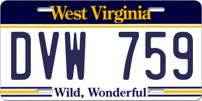 WV license plate DVW759