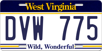 WV license plate DVW775