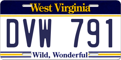 WV license plate DVW791