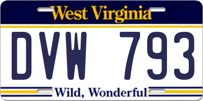 WV license plate DVW793