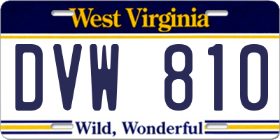 WV license plate DVW810
