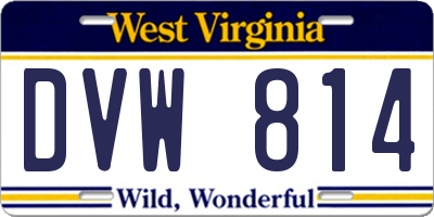 WV license plate DVW814