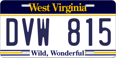 WV license plate DVW815