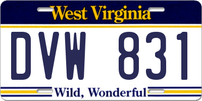 WV license plate DVW831