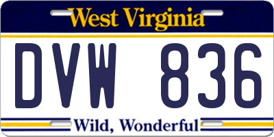 WV license plate DVW836