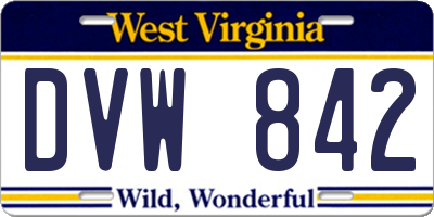 WV license plate DVW842