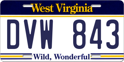 WV license plate DVW843