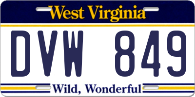 WV license plate DVW849