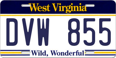 WV license plate DVW855