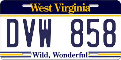 WV license plate DVW858