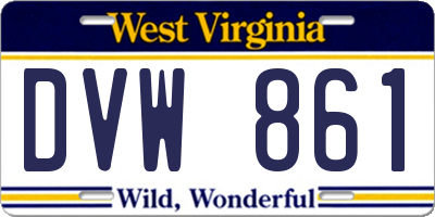 WV license plate DVW861