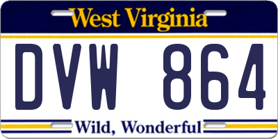 WV license plate DVW864