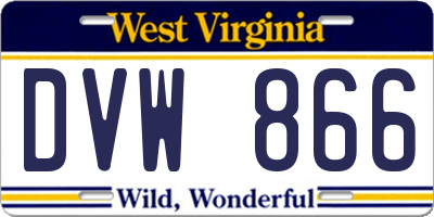 WV license plate DVW866