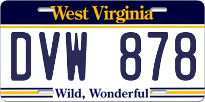 WV license plate DVW878