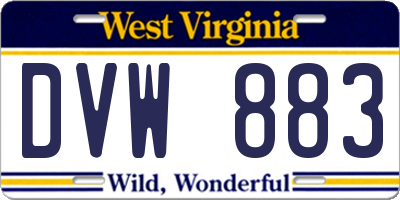 WV license plate DVW883