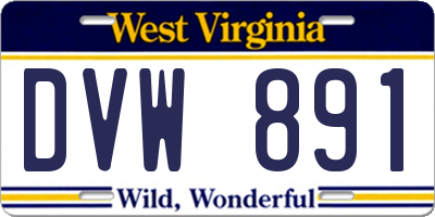 WV license plate DVW891