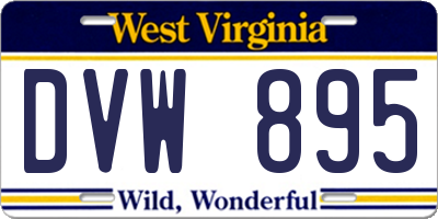 WV license plate DVW895
