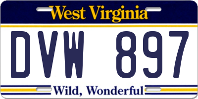 WV license plate DVW897