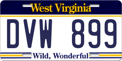 WV license plate DVW899