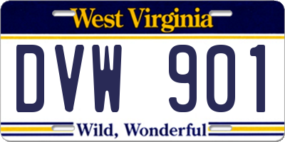 WV license plate DVW901