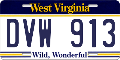 WV license plate DVW913